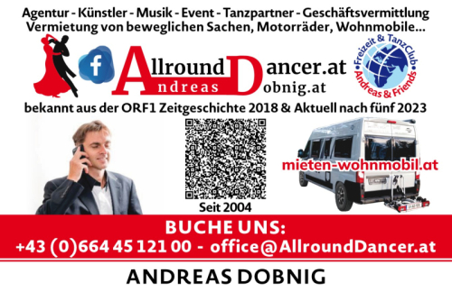 AllroundDancer mit Qr  an vielen ORTEN und Mieten-Wohnmobil.at INFO +436644512100 werde AllroundDancer In 