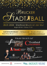 Bruckerstadtball 20.1.24 Flyer mit AllroundDancer Info 06644512100 Fahrgemeinschaften Taxitänzer u.ALLE INFORMATIONEN 