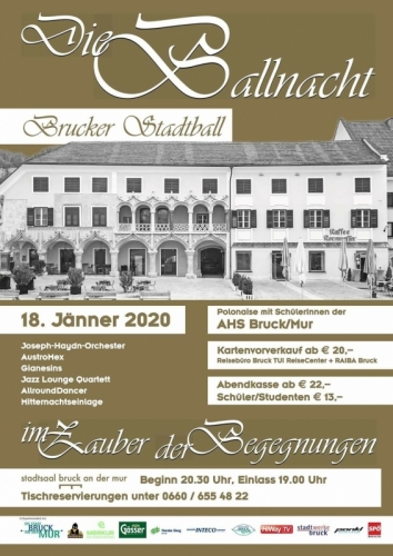 Bruckerstadtball Sa 18.1.2020 mit vielen AllroundDancer Infos 06644512100  werde AD und komme zum Tanzen 